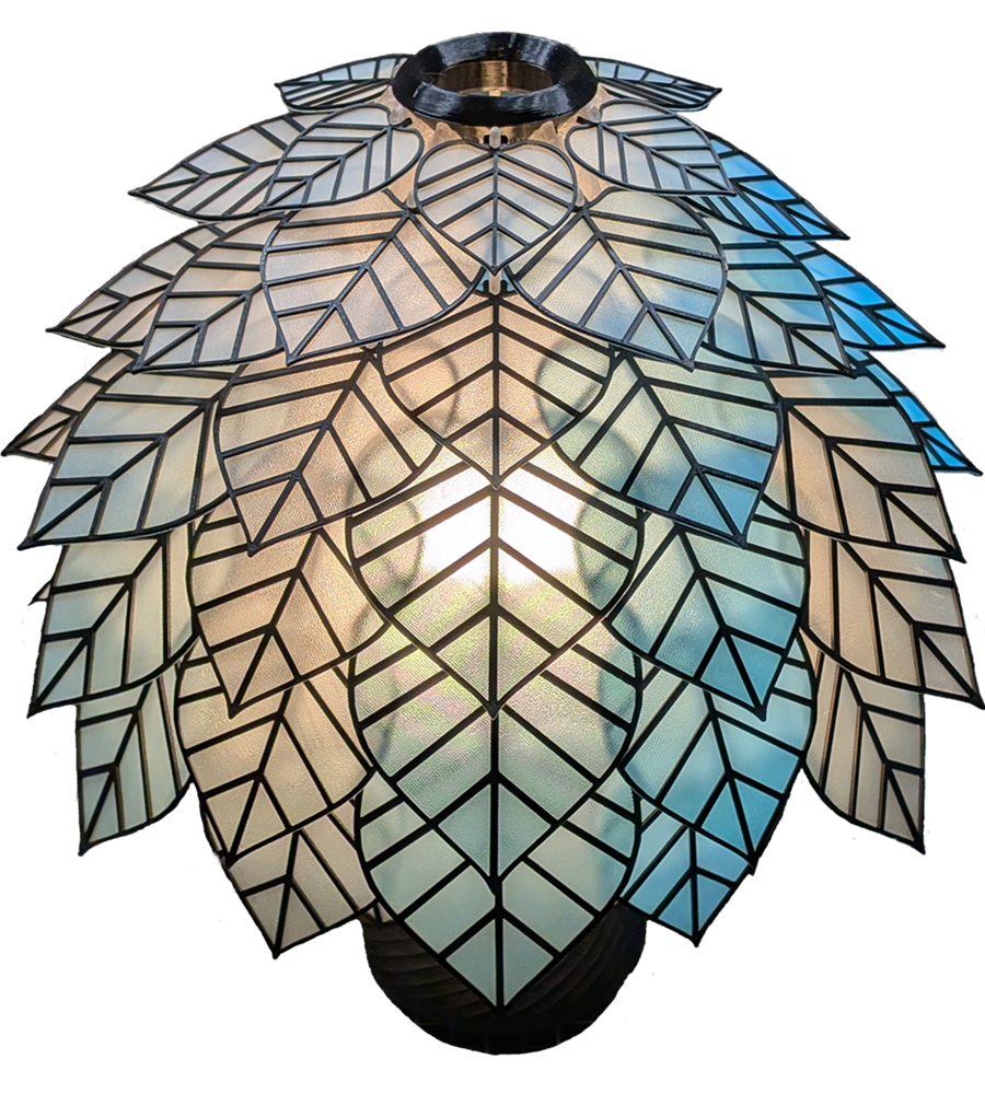 Gradient Crystal Aquamarine Leaf Base Color with Black Leaf Top Color